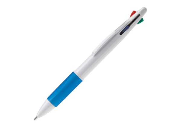 Stylo bille 4 couleurs - Blanc / Bleu