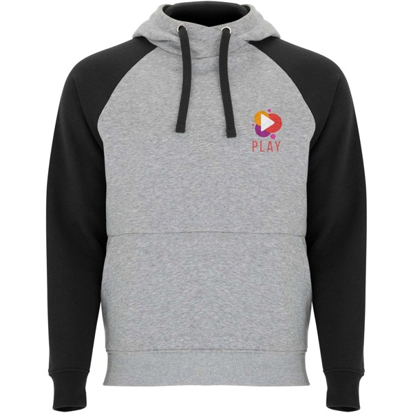Badet zweifarbiger Kapuzenpullover Unisex - heather grau / schwarz / 2XL