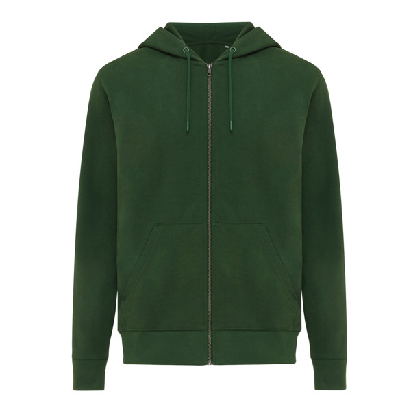 Mikina na zips s kapucňou Iqoniq Abisko z recykl. bavlny - Forest Green / L