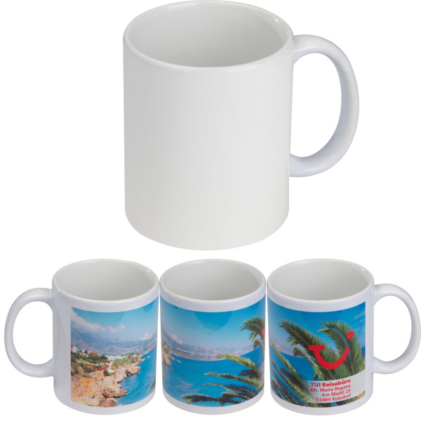 Classic coffee mug for allover print SALVADOR - White