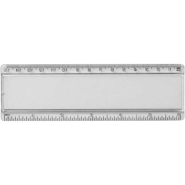 Righello Ellison da 15 cm in plastica con inserto di carta - Trasparente