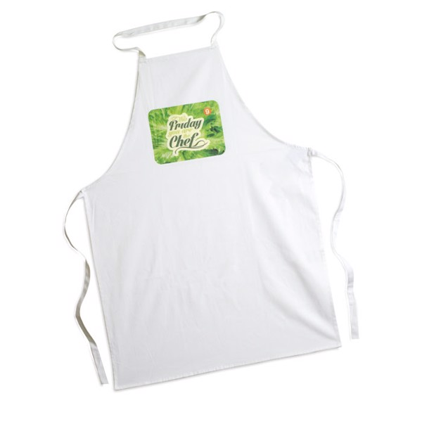 Kitab cotton kitchen apron 180 g/m² - White