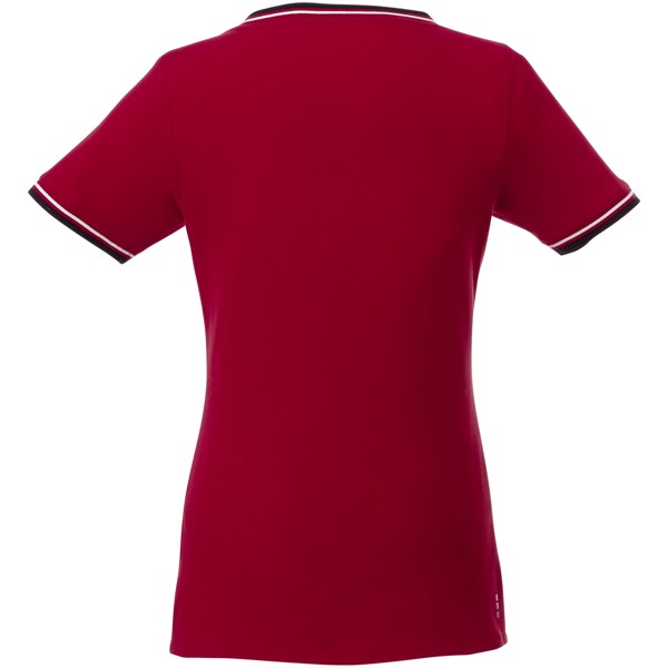 Camiseta de pico punto piqué para mujer "Elbert" - Rojo / Azul Marino / Blanco / M