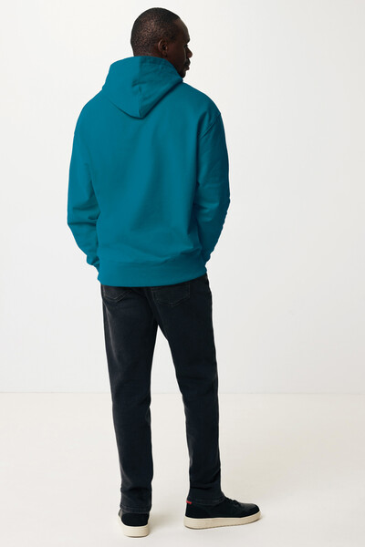 Mikina s kapucí IQONIQ Yoho relaxed fit z recykl. bavlny - Dark Teal / XXS