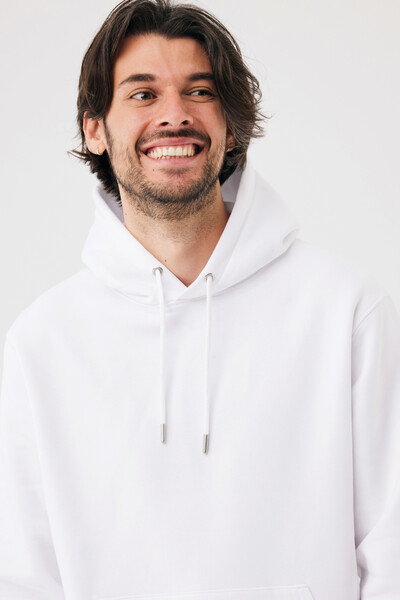 Mikina s kapucí IQONIQ Joshua z recyklované bavlny - Recycled White / S