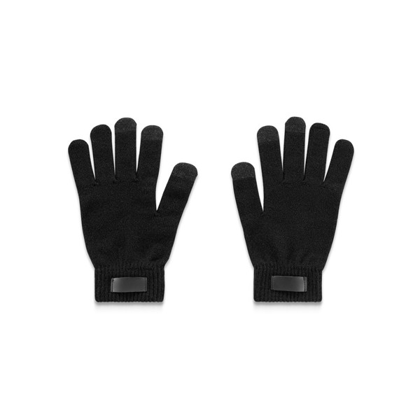 BURROW. Gloves made from recycled polyester (100% rPET), with touch tips - Black