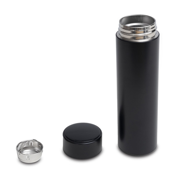420 ml Falco thermal mug with thermometer - Black