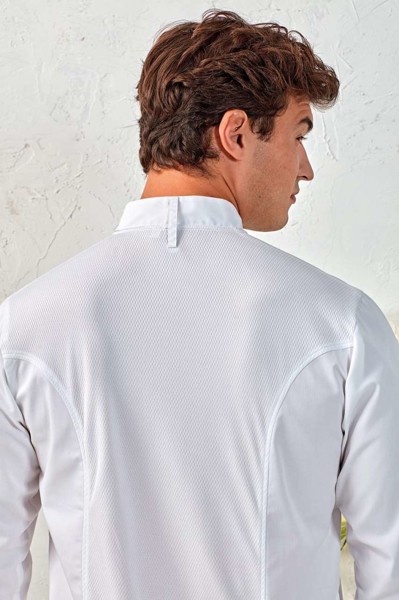 Chef's Long Sleeve Coolchecker® Jacket With Mesh Back Panel - White / XL