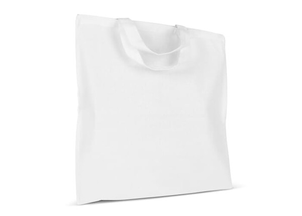 Shopping bag OEKO-TEX® color short 140g/m² 38x42 cm - White