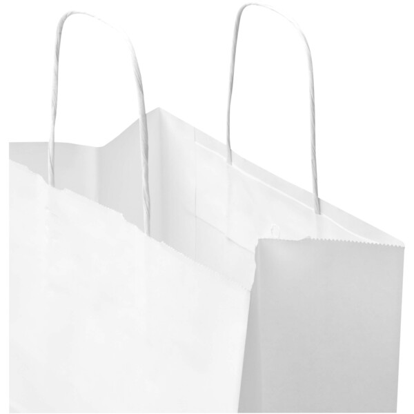 Kraft papieren tas 80–90 g/m² met gedraaide handvatten – 25 x 15 x 32 cm - Wit