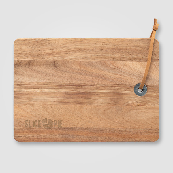 Set Mysa, couteau à fromage suspendu et planche en bambou FSC - 262 x 290 x 25 mm - Bois / Laser