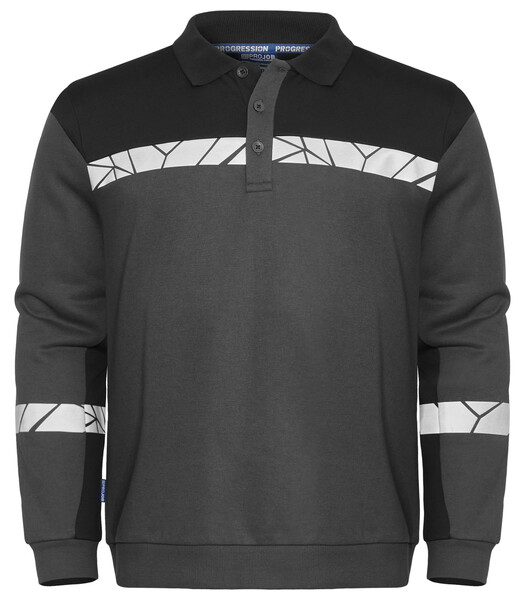7100 POLO SWEATSHIRT PGL Grey/Black 5XL