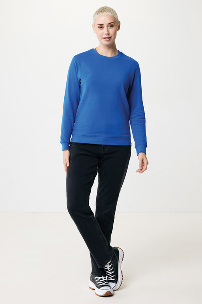 Sweater à col rond en coton recyclé Iqoniq Zion - Bleu Royal / XXL