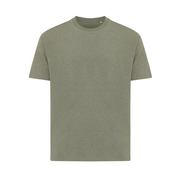T-shirt coupe boxy en coton recyclé IQONIQ Teide - Heather Green / L