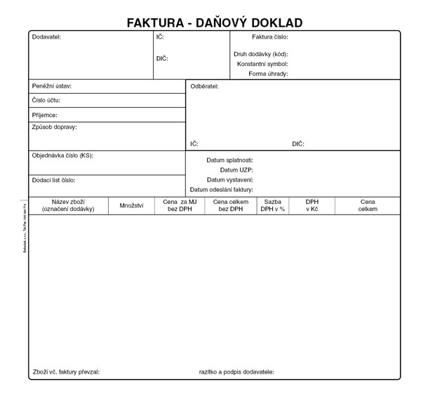 Faktura -Daňový Doklad 2/3 A4