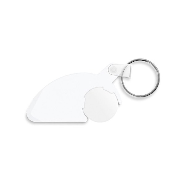 KEY-RING TOKEN HOLDER WITH SCRATCHCARD SCRAPER - Blanc / Sans jeton
