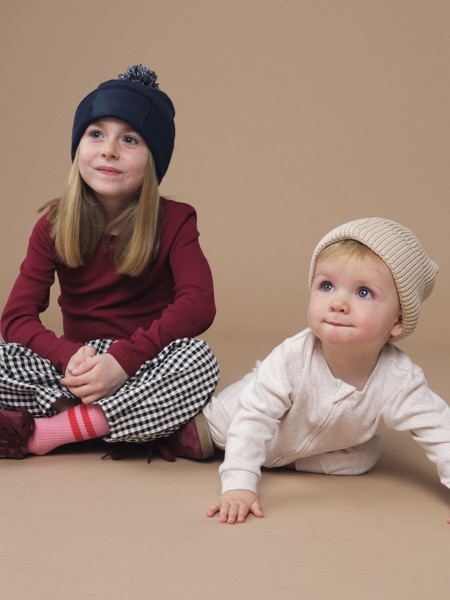 Kids Snowstar Patch Beanie - Black / Bright Royal