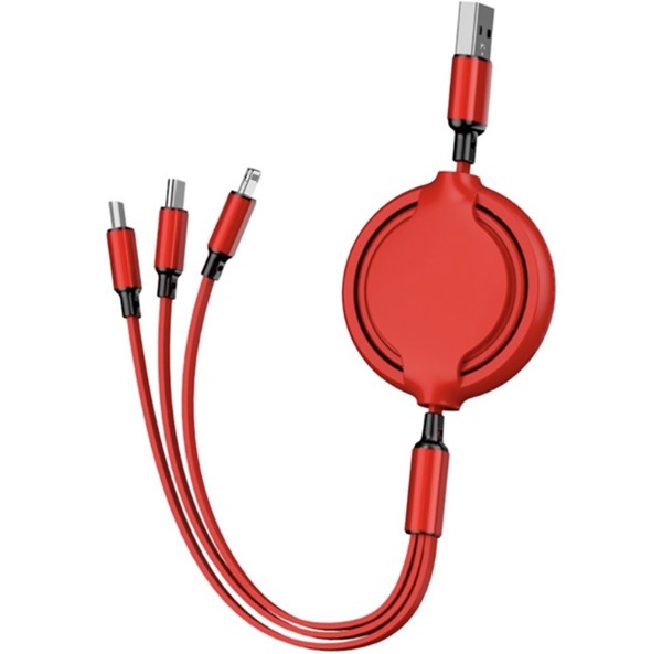 Self-winding USB cable 3in1 UC041