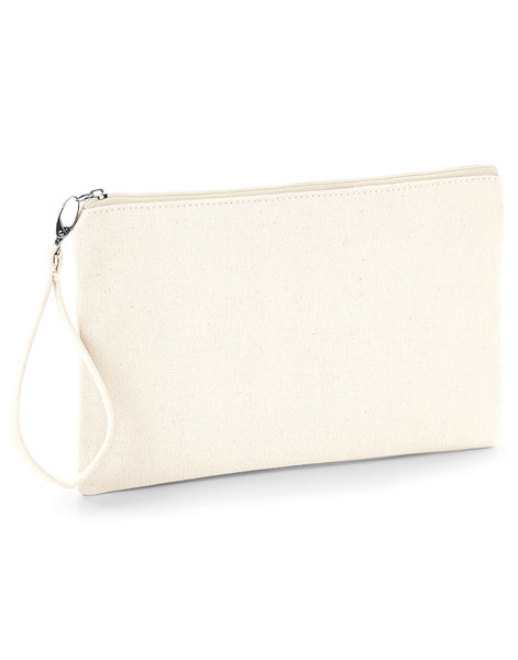Canvas Wristlet Pouch - Natural / Navy / ONE SIZE