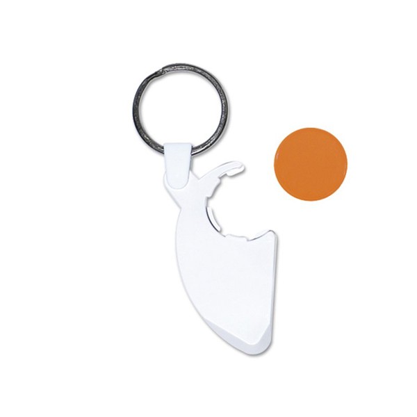 KEY-RING TOKEN HOLDER WITH SCRATCHCARD SCRAPER - Blanc / Sans jeton