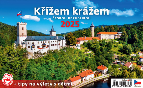 Stolový kalendár Křížem krážem Českou republikou 2025