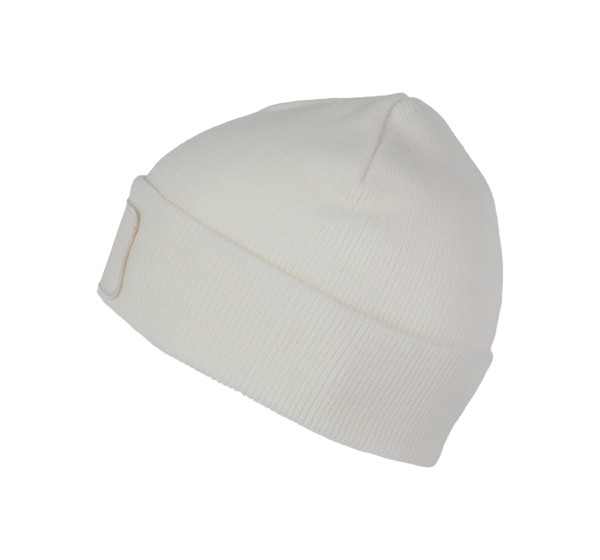 Beanie With Patch - White