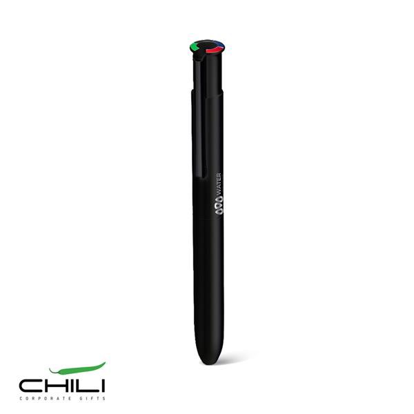 Esferográfica De Alumínio Reciclado, Escrita A 4 Cores - Branco