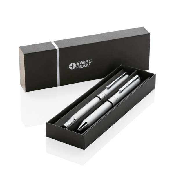 Swiss Peak Cedar RCS certified recycled aluminum pen set - Silver