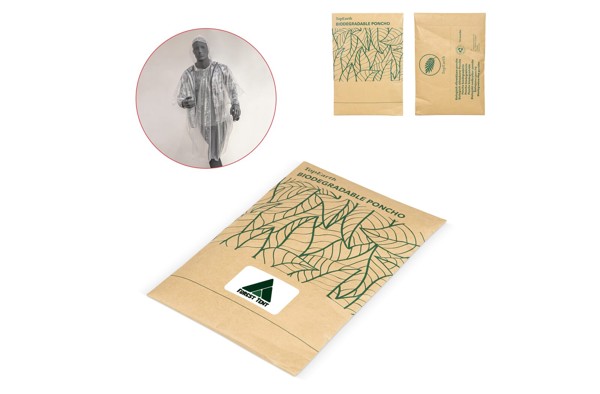 Biodegradable rain poncho