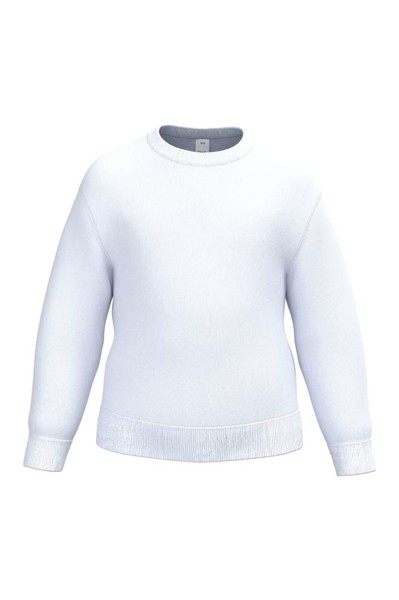 Kids' Basic Round Neck Sweatshirt - Ideal White / 10/12