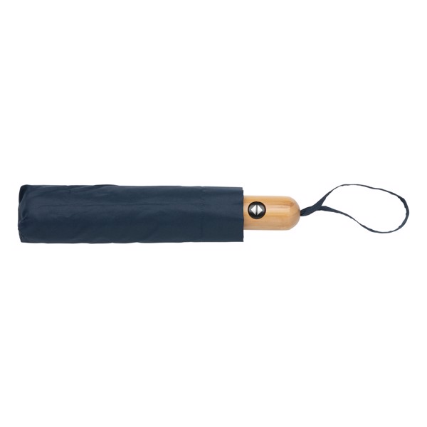 Parapluie 21" automatique rPET 190T et bambou Impact AWARE™ - Bleu Marine