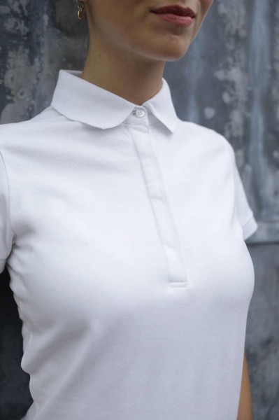 Owen Women - Piqué Polo Shirt With Concealed Placket - Optic White / M
