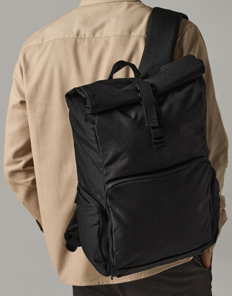 Q-Tech Charge Roll-Top Backpack - Black / ONE SIZE
