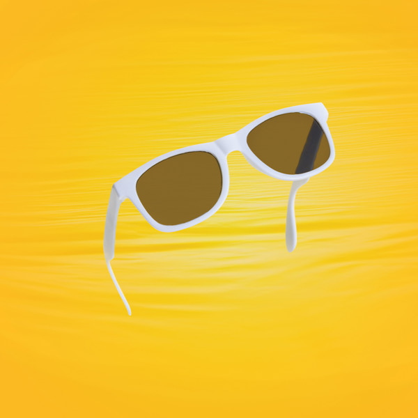 Lunettes de soleil en plastique PP recyclé RCS - Blanc