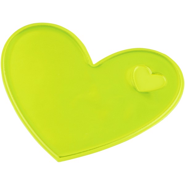 Coração de adesivo refletor - Amarelo neón