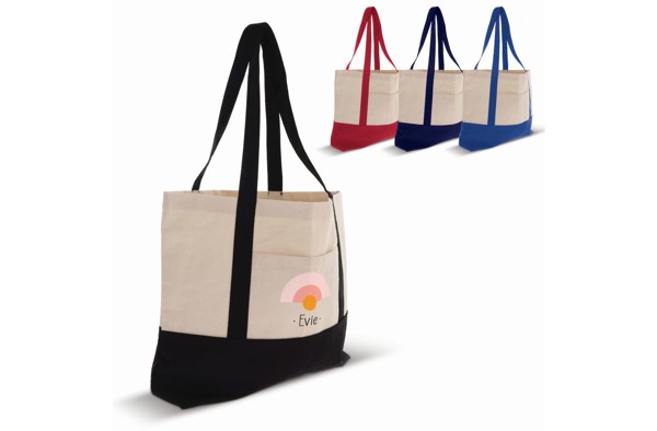 Beach bag cotton canvas OEKO-TEX® 280g/m² 42x10x30cm - Red