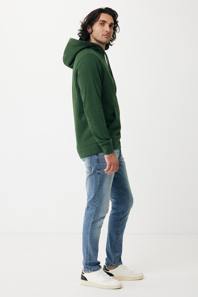 Ľahká mikina s kapucňou IQONIQ Rila z recykl. bavlny - Forest Green / XXL