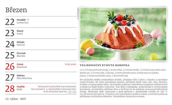 Stolní kalendář Hrníčková kuchařka 22,6 x 13,9 cm