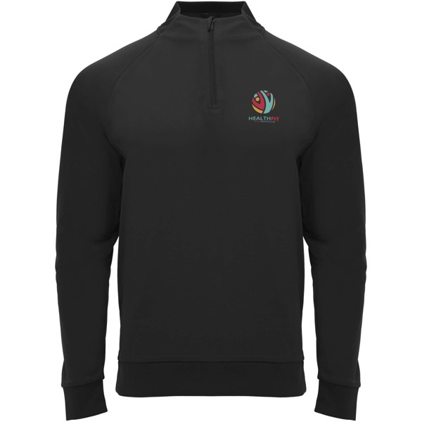 Epiro long sleeve unisex quarter zip sweatshirt - Solid Black / S