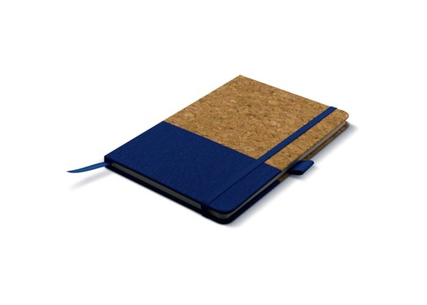 Carnet en liège A5 - Bleu foncé
