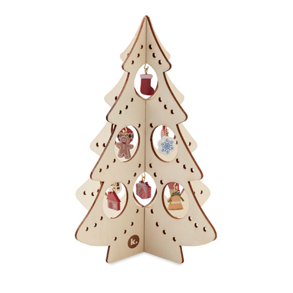 Wooden Xmas tree decoration Silueta