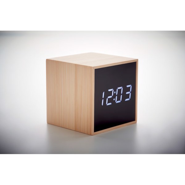 MB - LED alarm clock bamboo casing Mara Clock