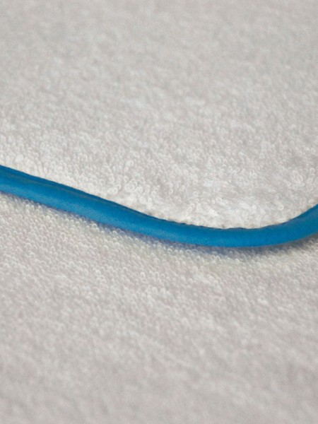 Piped Terry Kids Towel with Hood 100x100 - White / Blu