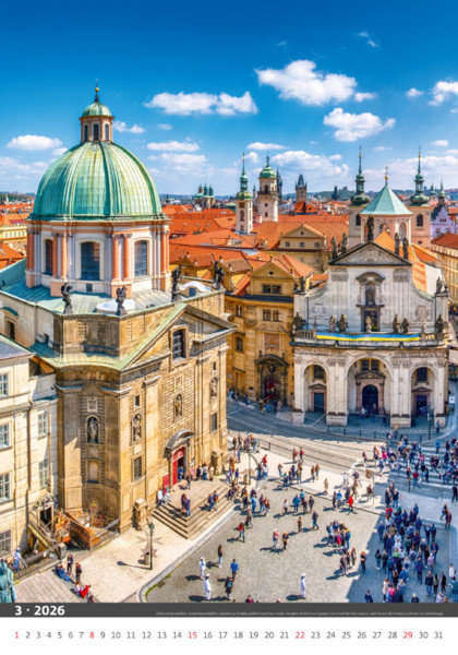 Nástěnný kalendář Praha 2026