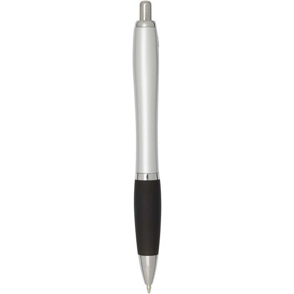 Nash RCS recycled plastic ballpoint pen with silver barrel and coloured grip (black ink) - Black