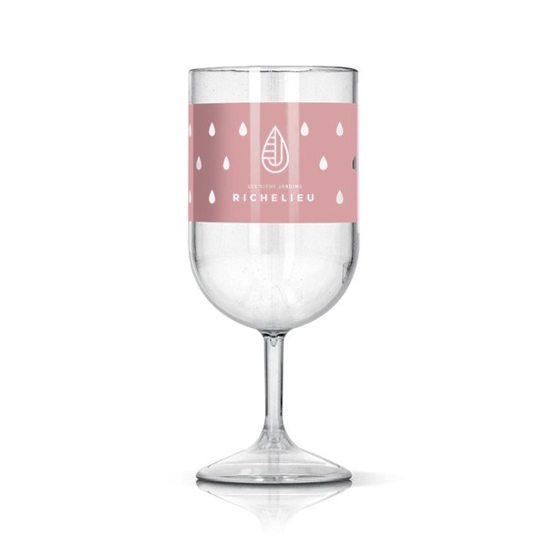 VERRE A PIED EN PLASTIQUE REUTILISABLE TRITAN 18 cl RAS BORD - Blanc opaque