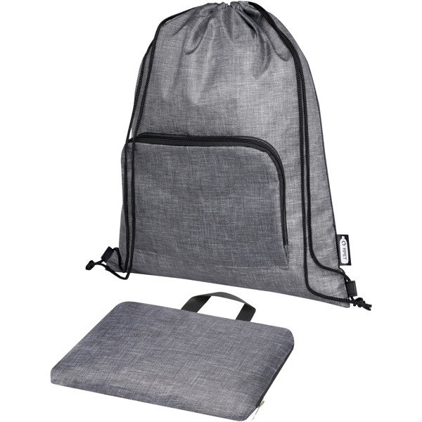 Sac pliable 7 L recyclé avec cordon de serrage Ash