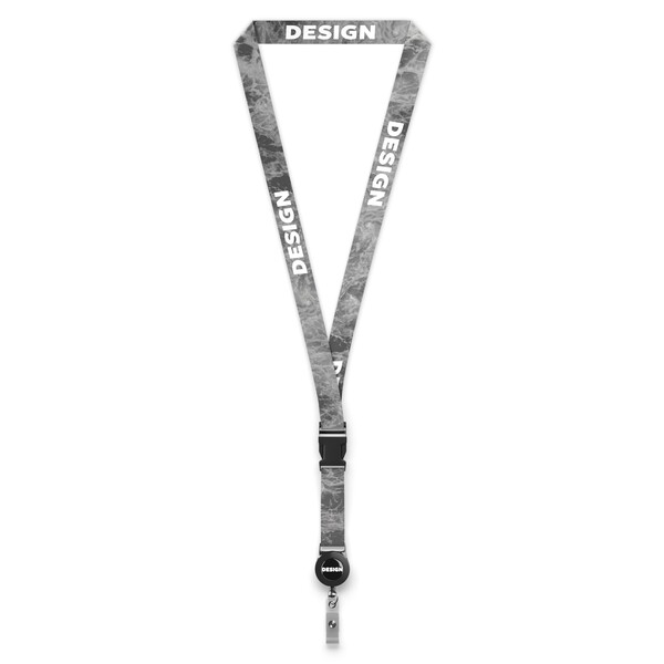Detachable polyester sublimation badge reel lanyard - 20mm width