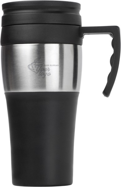 Caneca de viagem em aço inoxidável e PP Karina