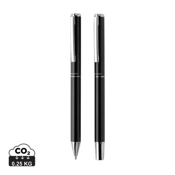 Set de stylos en aluminium recyclé RCS Swiss Peak Cedar - Noir
